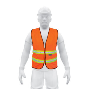CHALECO CON CINTAS DOBLES 3/4" ALTA VISIBILIDAD CON CIERRE NARANJA