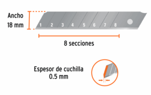 CUCHILLAS P/CUTTER 18MM, 10 PZAS, EXPERT