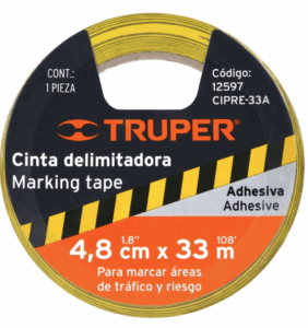 ROLLO DE 33 M DE CINTA DELIMITADORA AMARILLA / NEGRO, TRUPER