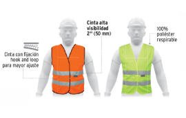 CHALECO CON CINTAS DE 2" ALTA VISIBILIDAD