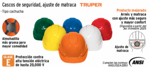 CASCOS DE SEGURIDAD, AJUSTE DE MATRACA CLASE E