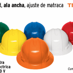 CASCOS DE SEGURIDAD, ALA ANCHA, AJUSTE DE MATRACA CLASE E