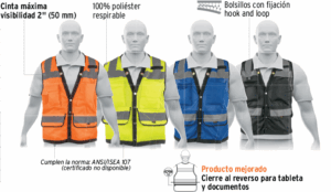 CHALECO REFORZADO, CINTA DE 2", CON BROCHES Y 8 BOLSAS