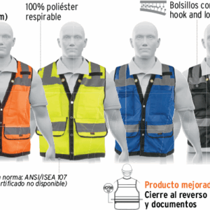 CHALECO REFORZADO, CINTA DE 2", CON BROCHES Y 8 BOLSAS