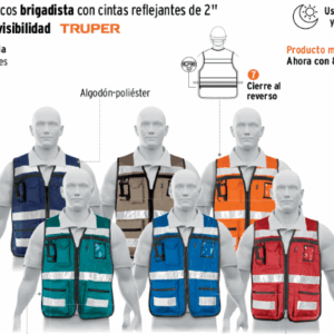 CHALECO BRIGADISTA TRUPER ALTA VISIBILIDAD