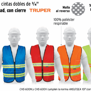 CHALECO CON CINTA DOBLE 3/4" CON CIERRE