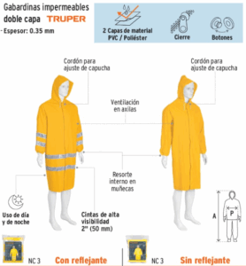 GABARDINA IMPERMEABLE DOBLE CAPA 0.35MM TRUPER