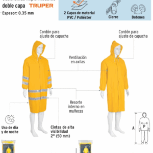 GABARDINA IMPERMEABLE DOBLE CAPA 0.35MM TRUPER
