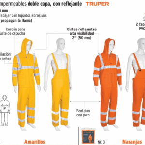 CONJUNTO IMPERMEABLE DOBLE CAPA 0.35MM CON REFLEJANTE TRUPER
