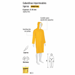 GABARDINA IMPERMEABLE LIGERA 0.10MM PRETUL