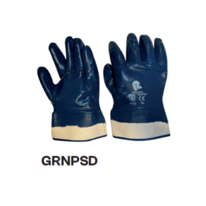 GUANTE RECUBIERTO DE NITRILO AZUL CON PUÑO DE SEGURIDAD